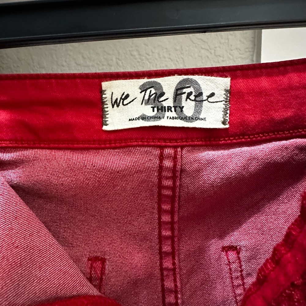 NWT Free People Scarlet Red Denim Jeans - Picture 2 of 3